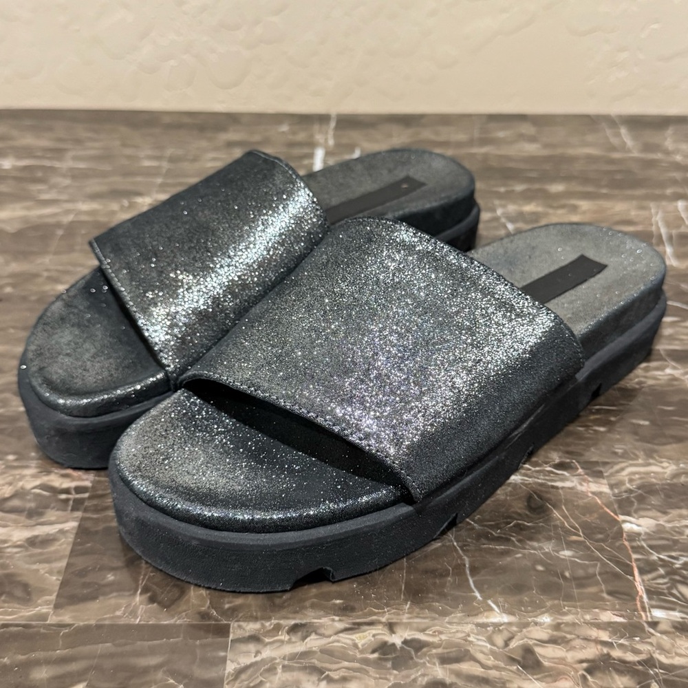 Poesie Veneziane Metallic Leather Slides
